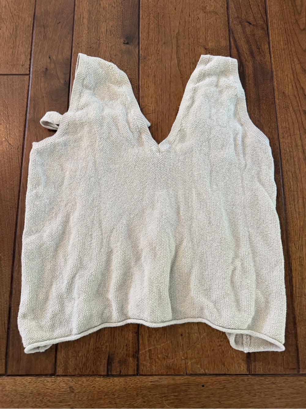 Free People Cream Knit V-Neck Tank